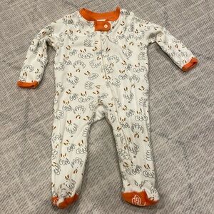 Burt’s Bees Baby Thanksgiving turkey zip up onesie